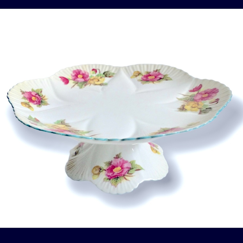 Begonia Rare Compote Porcelaine Shabby Chic pedestal plate🌸